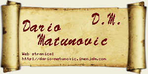 Dario Matunović vizit kartica